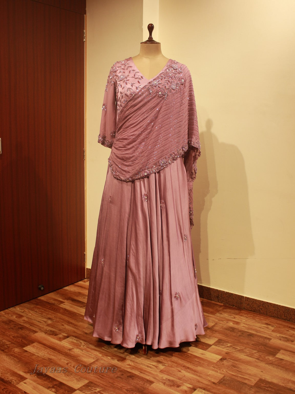 Mauve drape gown