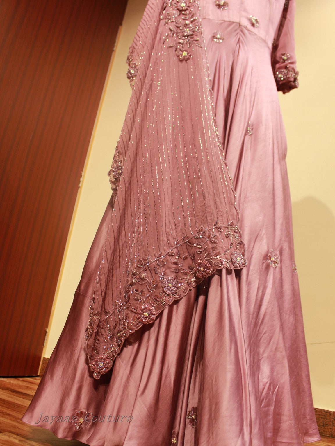 Mauve drape gown