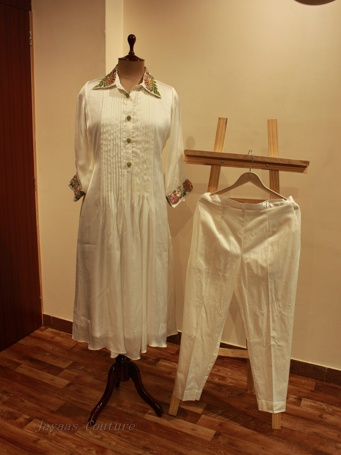 White kurta with pants
