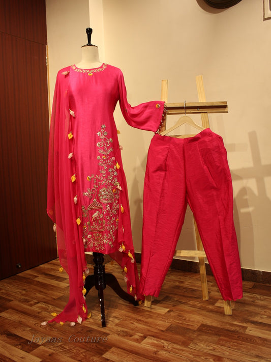 Rani kurta pants with duaptta