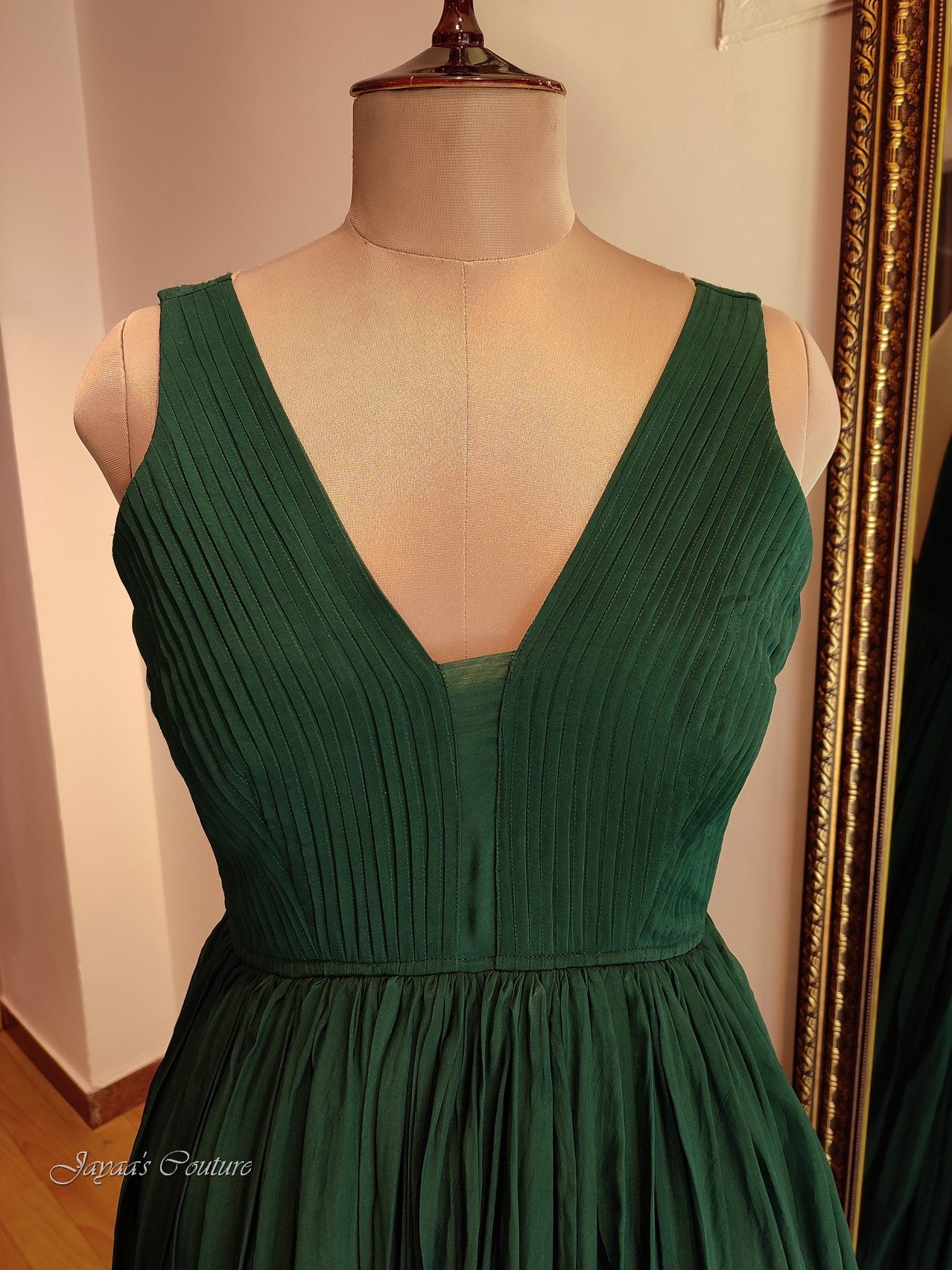 Bottle green gown