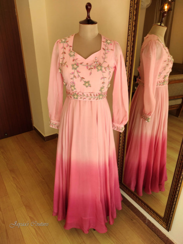 Pink ombre shaded gown