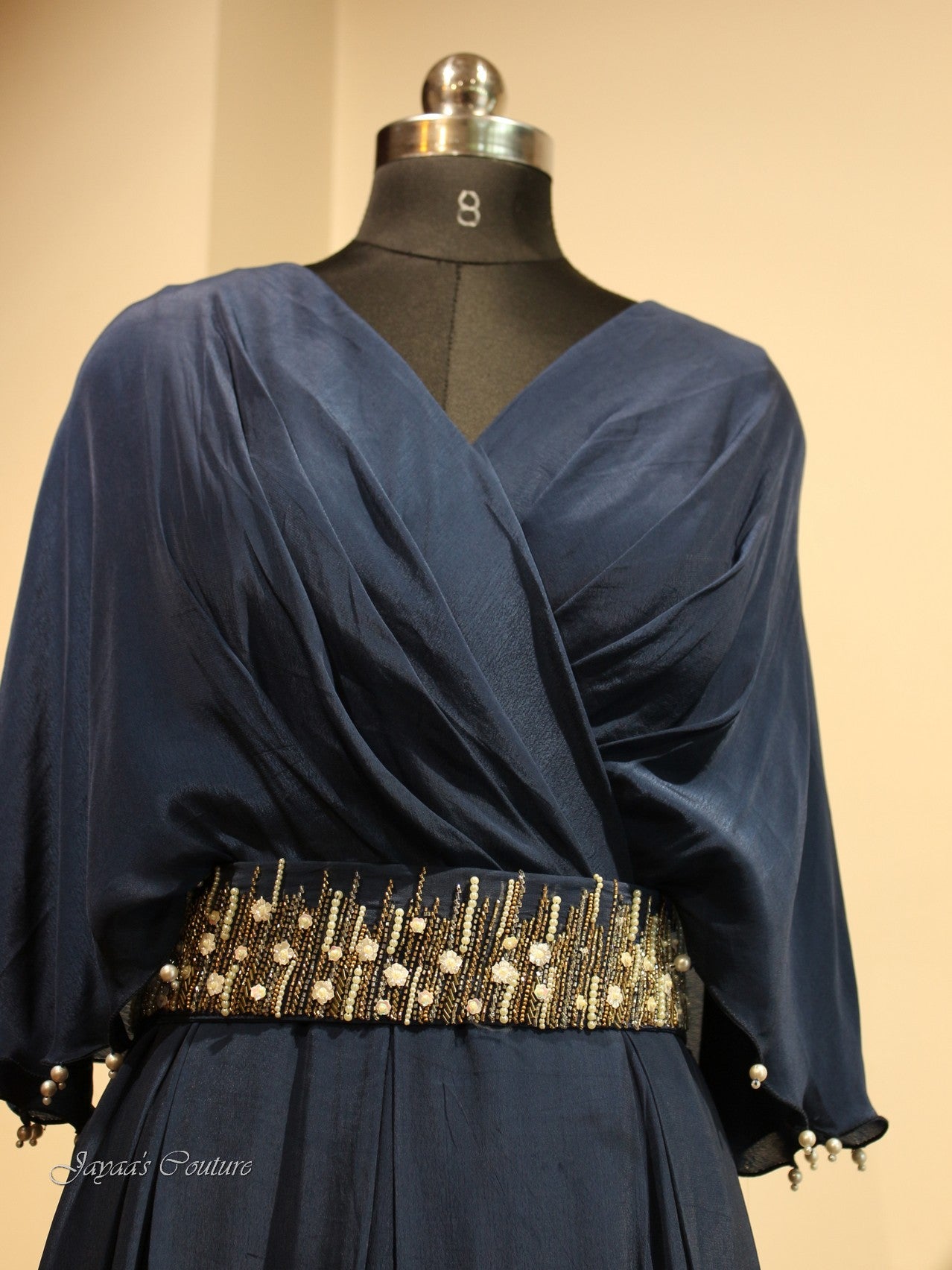 Midnight Blue gown with belt