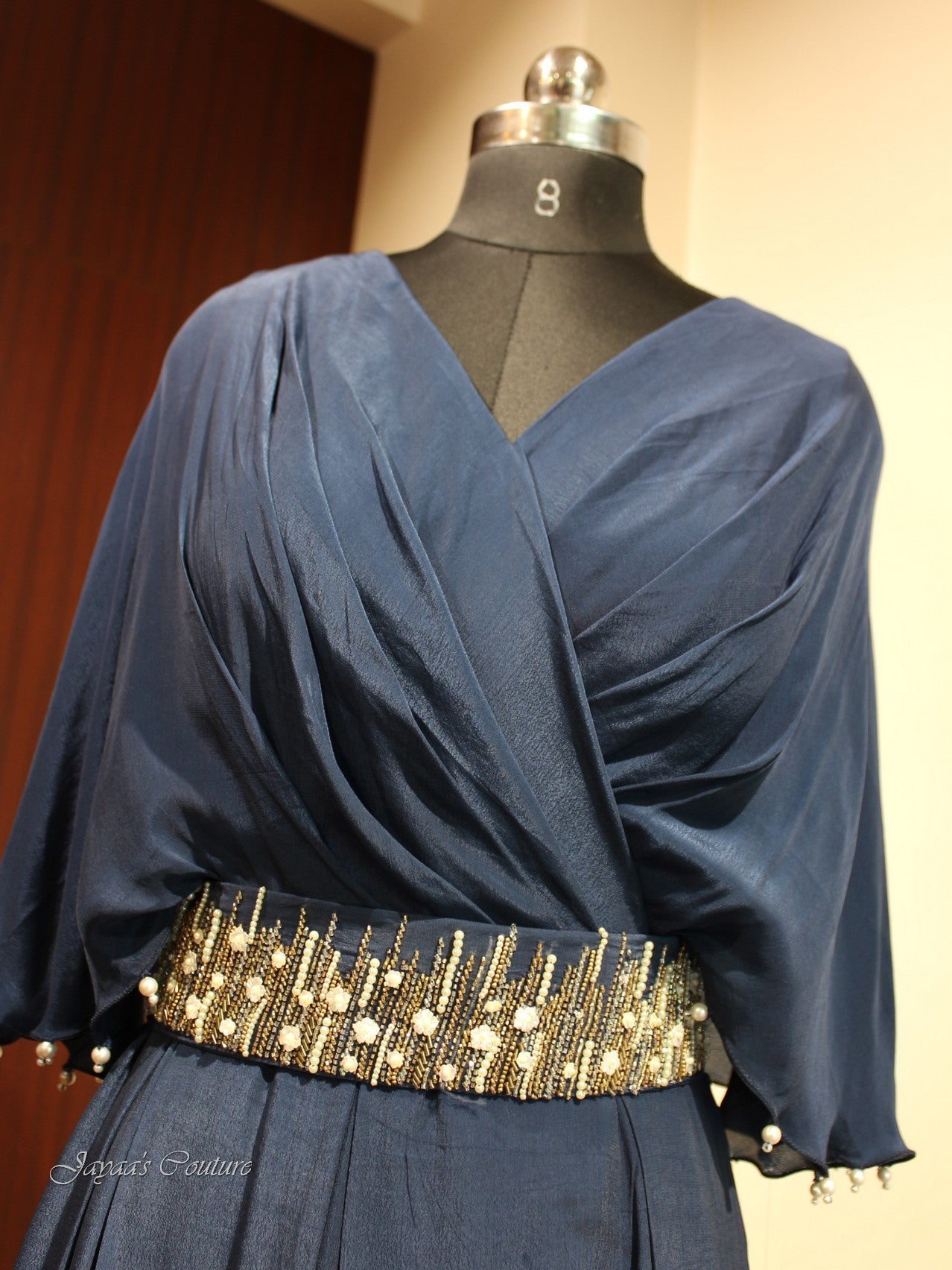 Midnight Blue gown with belt