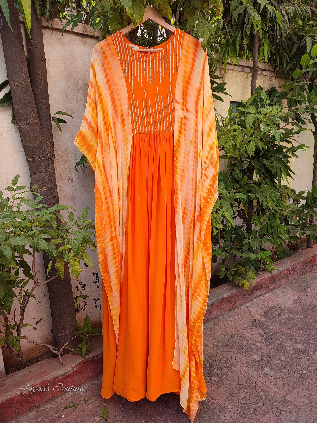 Tie & Dye Orange gown