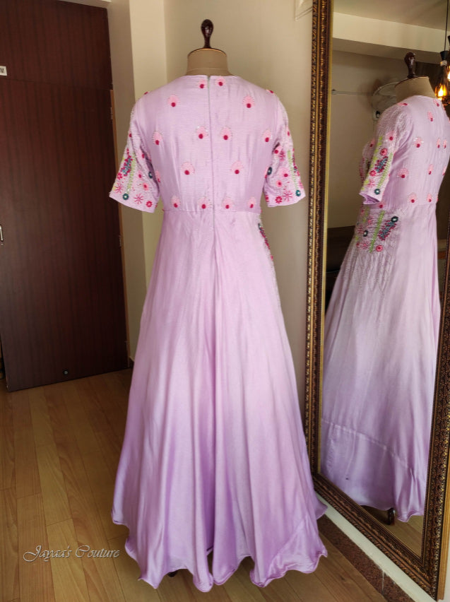 Lavender gown with dupatta