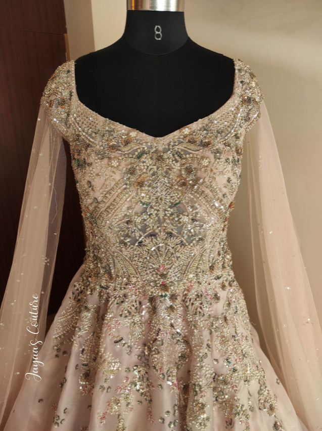 Nude peach ball gown