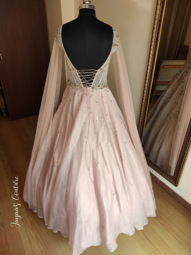 Nude peach ball gown