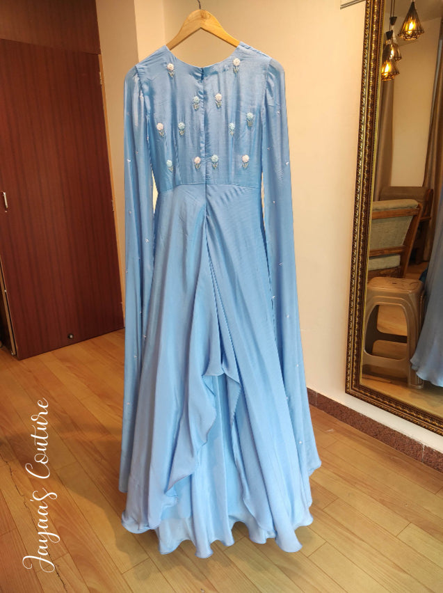 Powder blue long gown