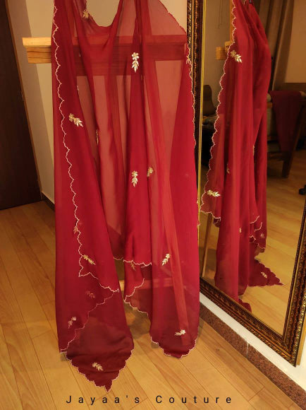 Deep red dupatta