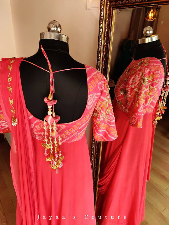 Gajri bandhani gown