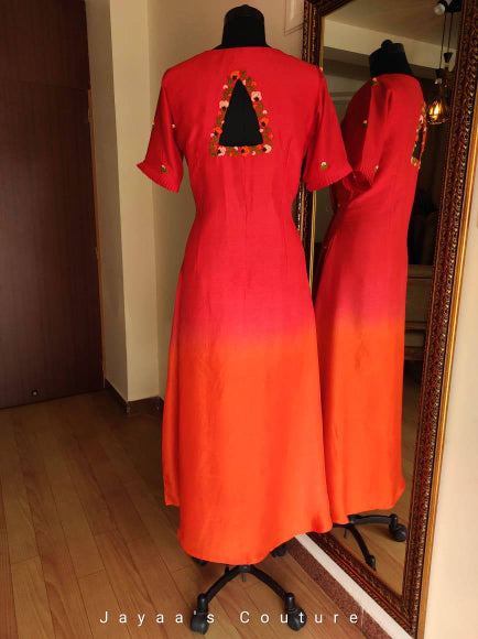 Red Orange Shaded Gown