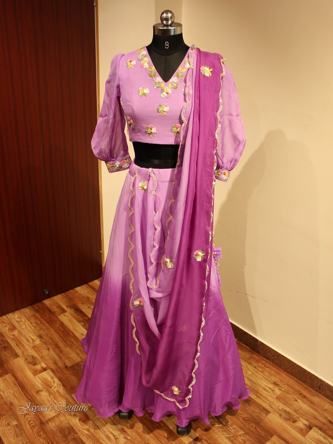 Lavander purple shaded Lehenga set with dupatta