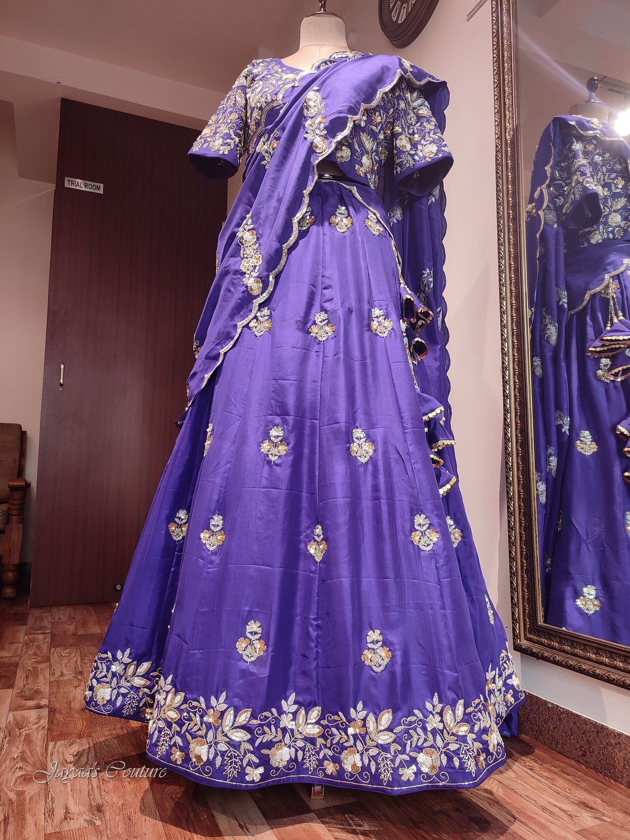 Purple lehenga blouse with dupatta