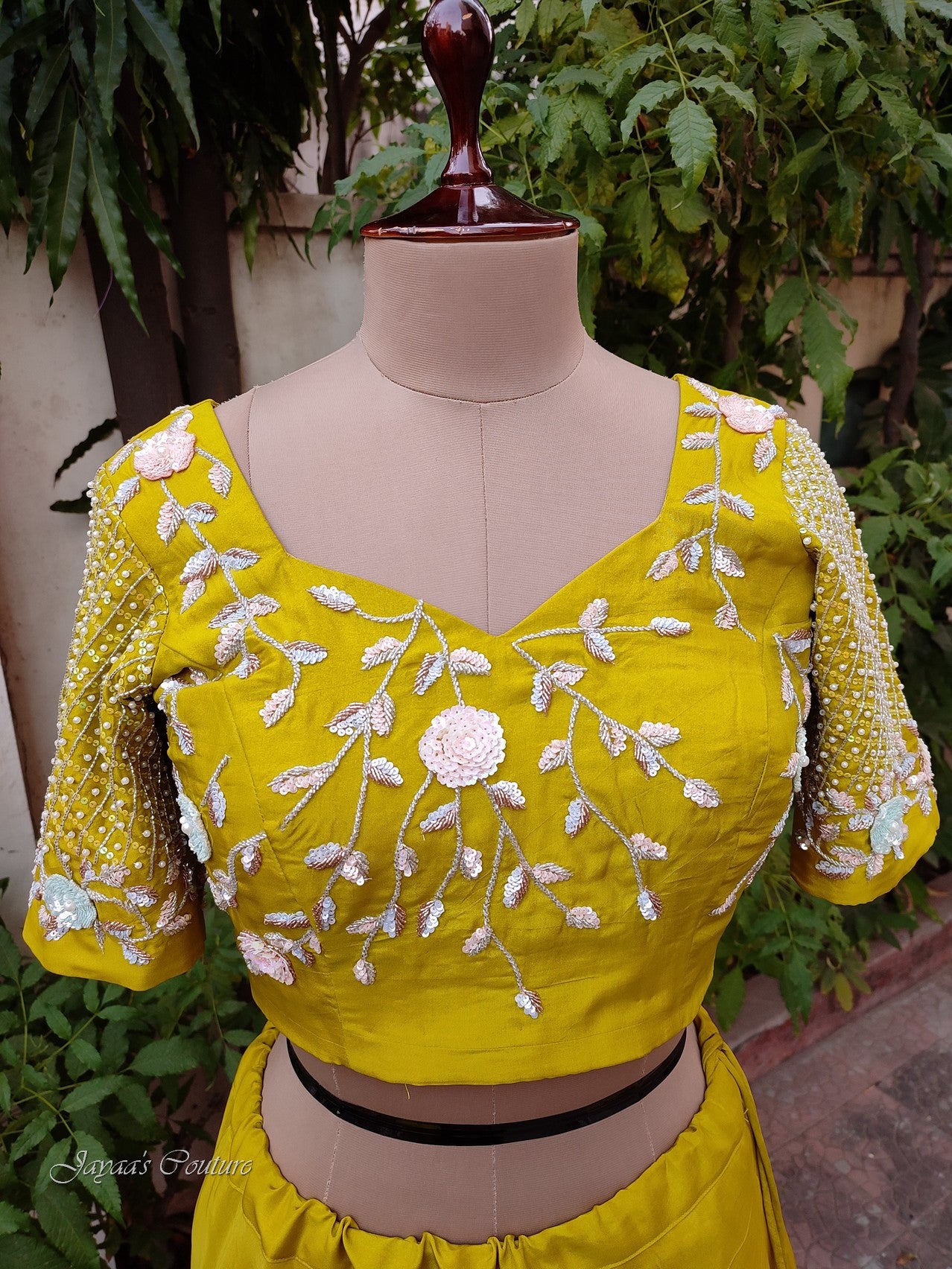 Greenish yellow Lehenga set with Dupatta