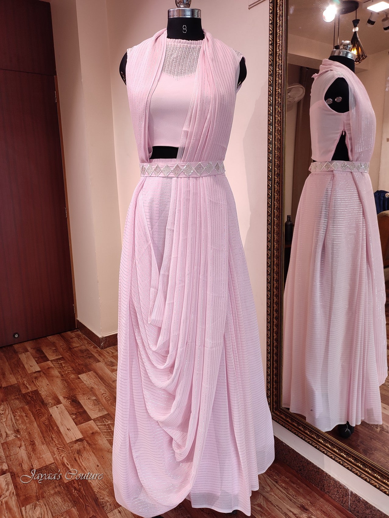 Light pink drape dress