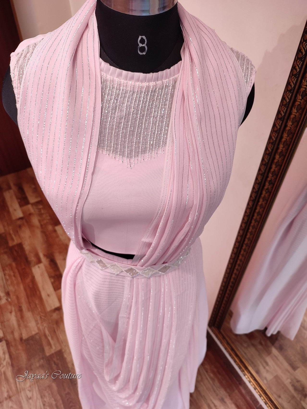 Light pink drape dress