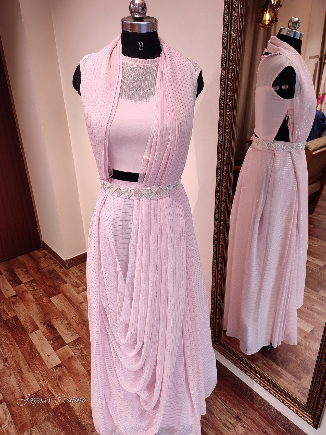 Light pink drape dress