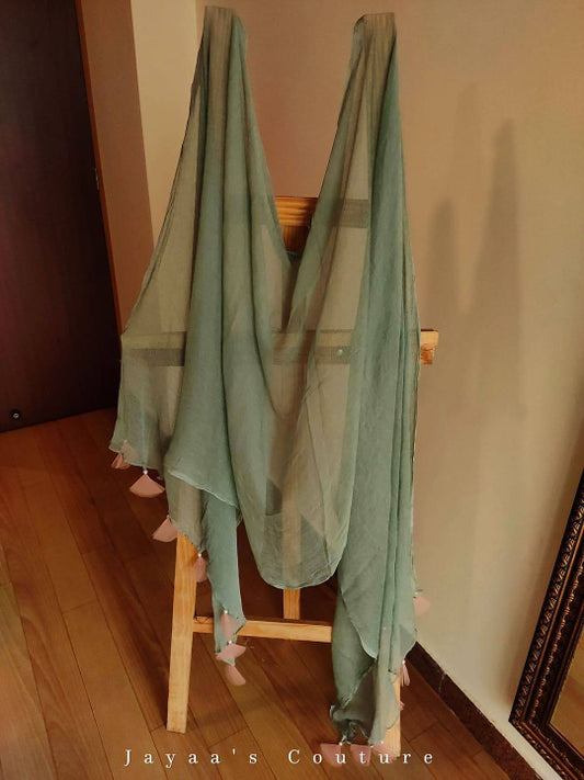 Olive Green Chiffon Dupatta