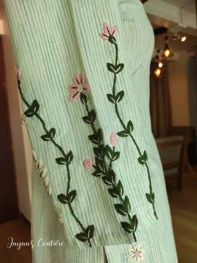 Pista Green embroidered kurta pants
