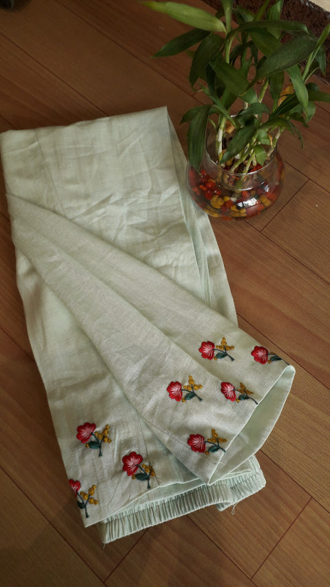 Pastel Sea Green embroidered kurta pants