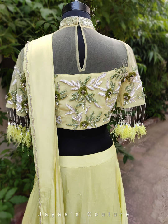 Pastel green lehenga set