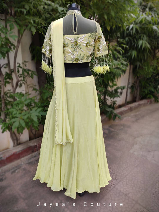 Pastel green lehenga set