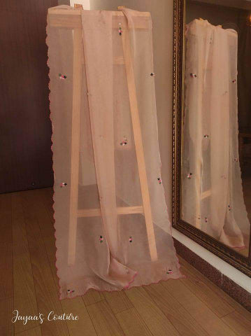 Beigeish peach Organza Dupatta