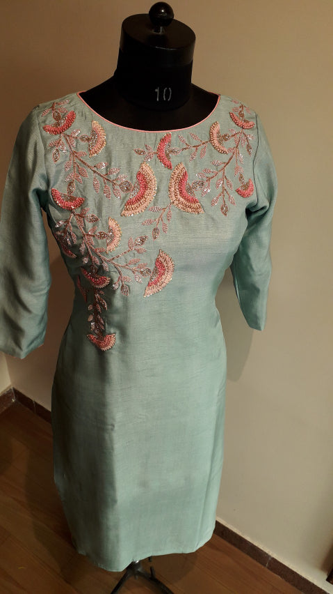 Pastel Sea Green kurta pants