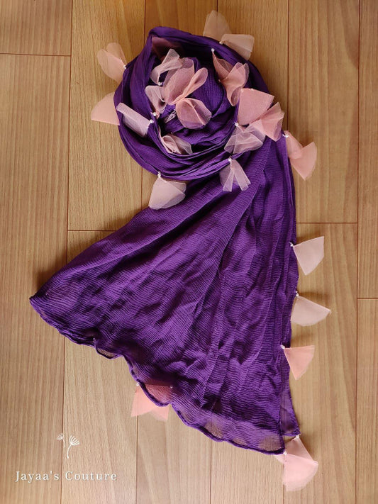 Purple Chiffon Dupatta