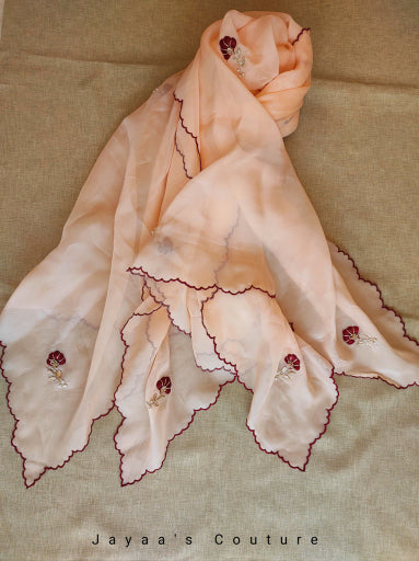 Peach dupatta