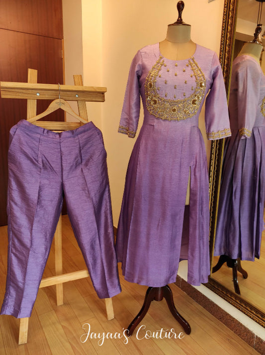 Purple ombre shaded kurta pants & Dupatta