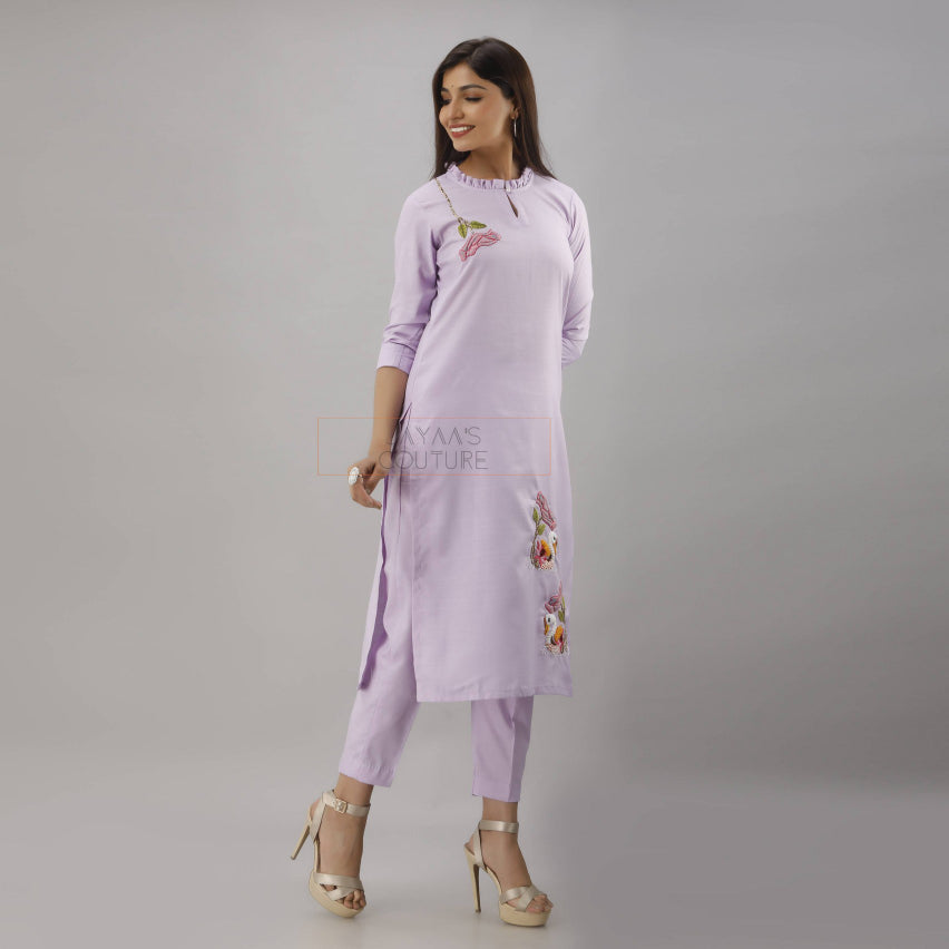 Pastel lavender kurta pants