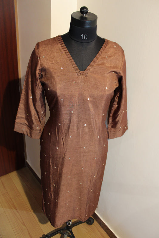 Coffee brown kurta pant dupatta