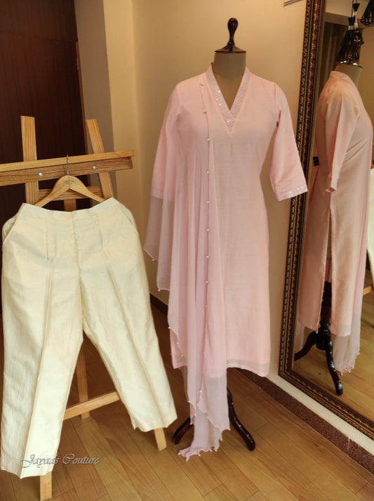 Light pink kurta pant & dupatta