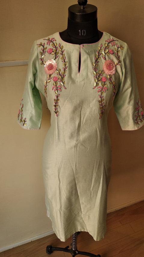 Greenish grey kurta pants