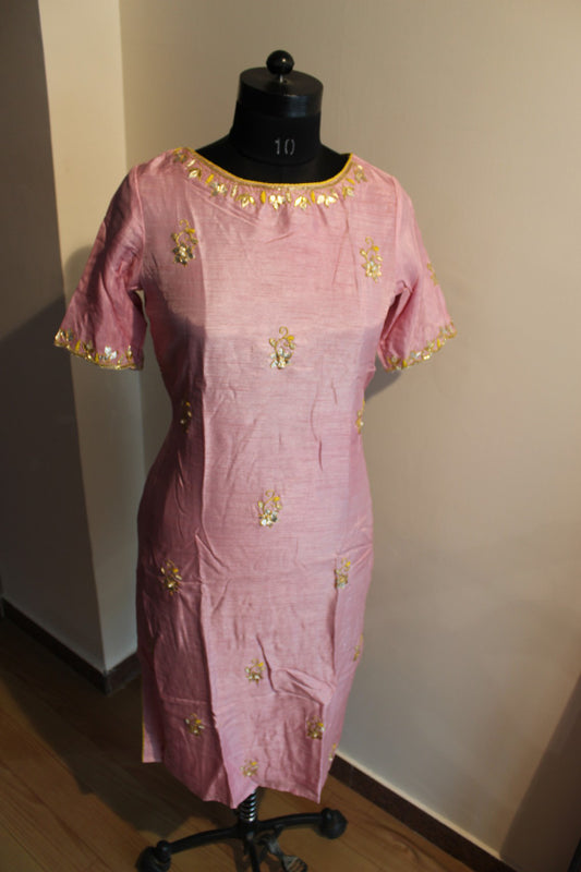 Dusty pink kurta pants set