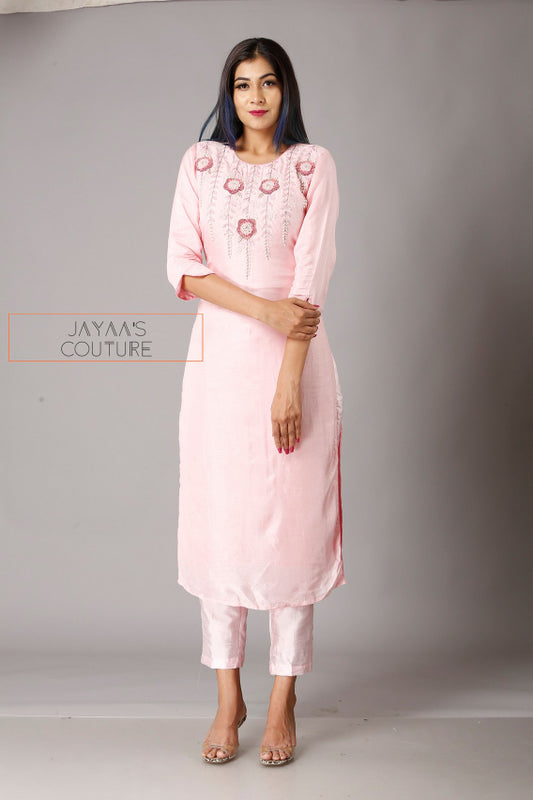 Blush pink kurta pants