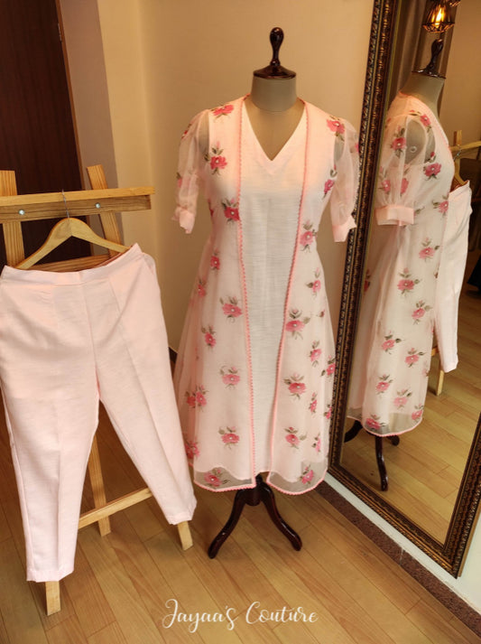 Blush Pink Kurta pant with jacket