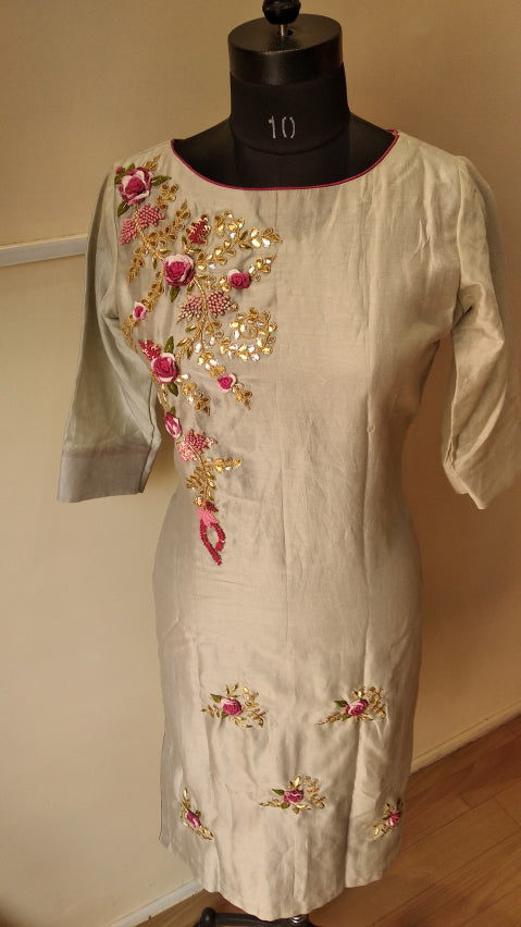 Pastel grey kurta pants