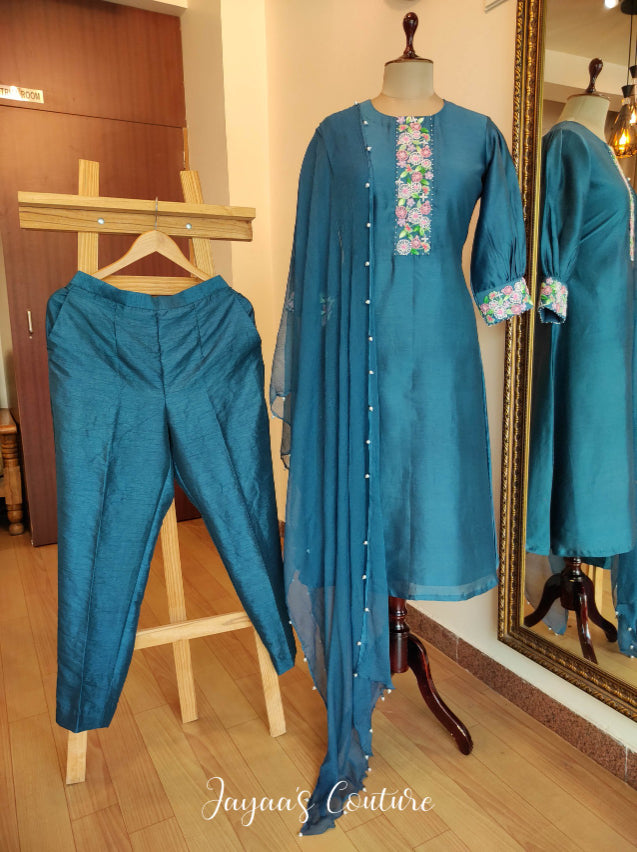 Persian Blue Kurta Pants & Dupatta
