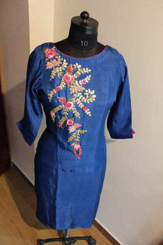 Peacock blue kurta pants set