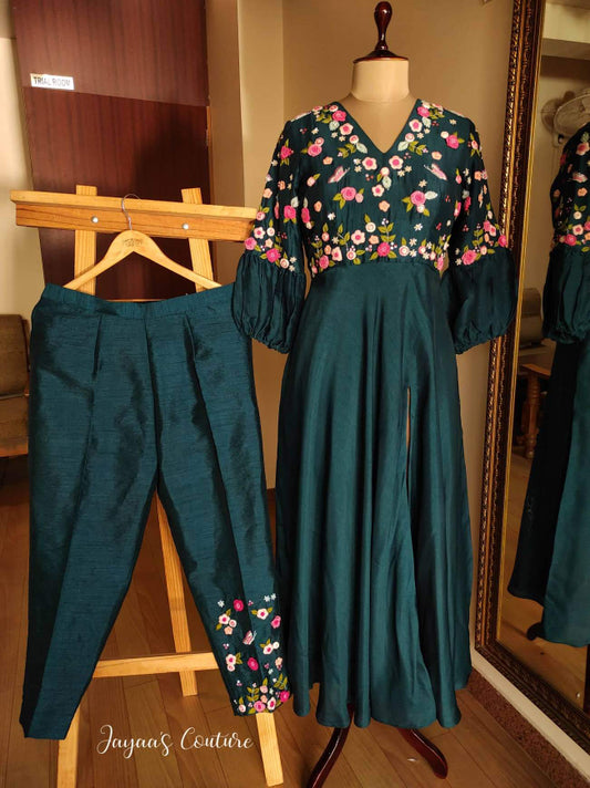 Peacock Blue Long Kurta Pants