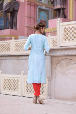 powder blue kurta pants set