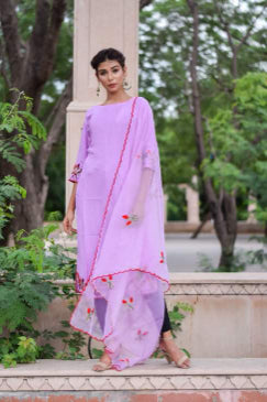 purple kurta pant dupatta set