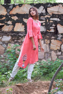Pink kurta pants set
