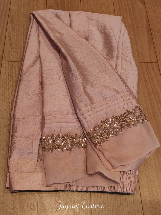 Dull gold anarkali with pants