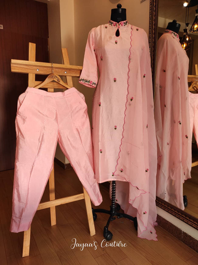 Blush pink kurta pants set