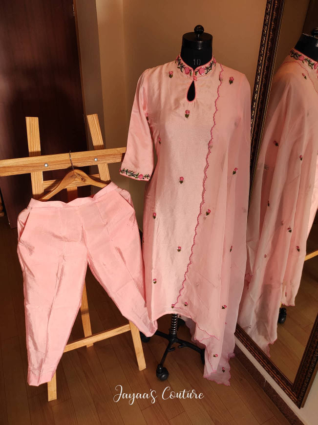 Blush pink kurta pants set