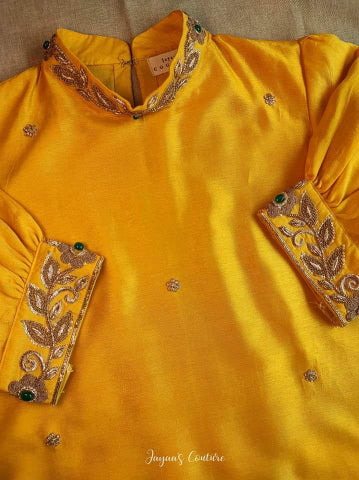 Yellow Emerald Embroidered kurta pants with Dupatta